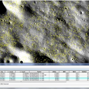 Каталог кратеров на 1-ый вариант посадочного эллипса проекта «Луна-Глоб»: ЦМР Kaguya (7.5 м/пиксель); ортоизображения LRO NAC (0.5 м/пиксель)