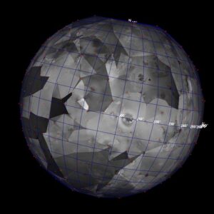 3-D модель Ио (спутник Юпитера) с опорной сетью, построенной в КЛИВТ