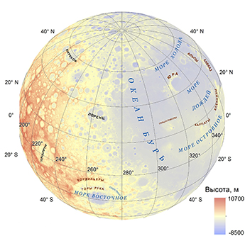 Карта «Шероховатость поверхности Луны»