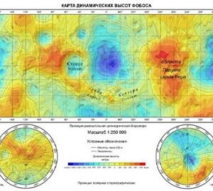 Макет карты динамических высот Фобоса (тематическая карта)